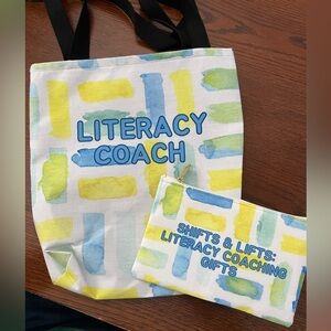 Literacy Coach Tote Bag and Accessory Pouch, NEW